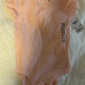 OshKosh B'gosh Peach Lace Sleeve Bodysuit